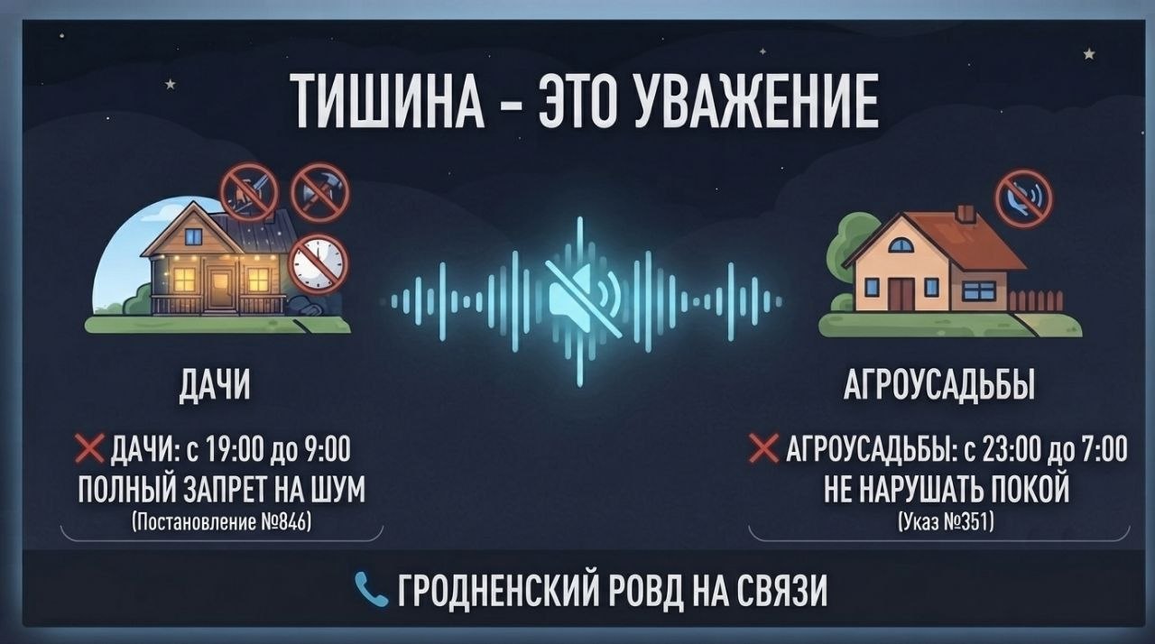 Шум на дачах и в агроусадьбах: когда отдых становится нарушением - разъясняет Гродненское РОВД