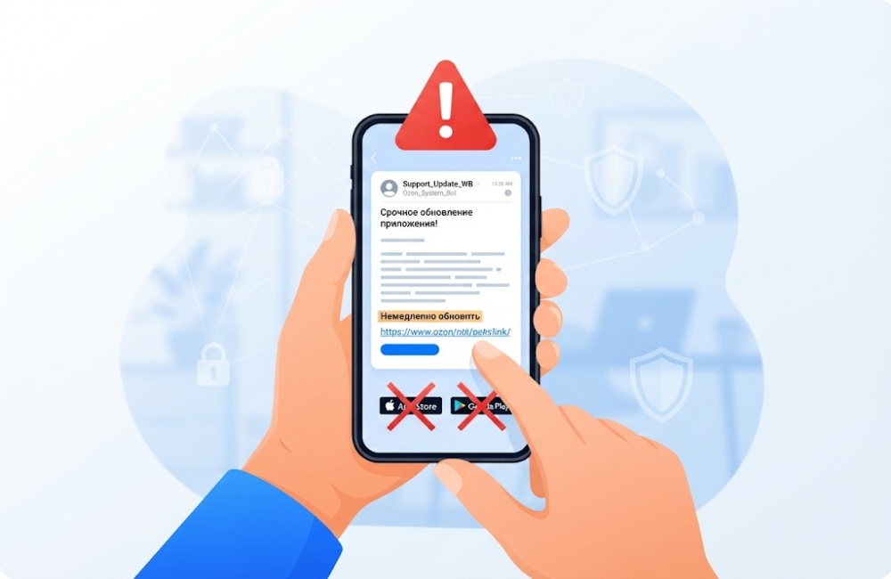 Мошенники рассылают фейковые уведомления об обновлении Wildberries и Ozon