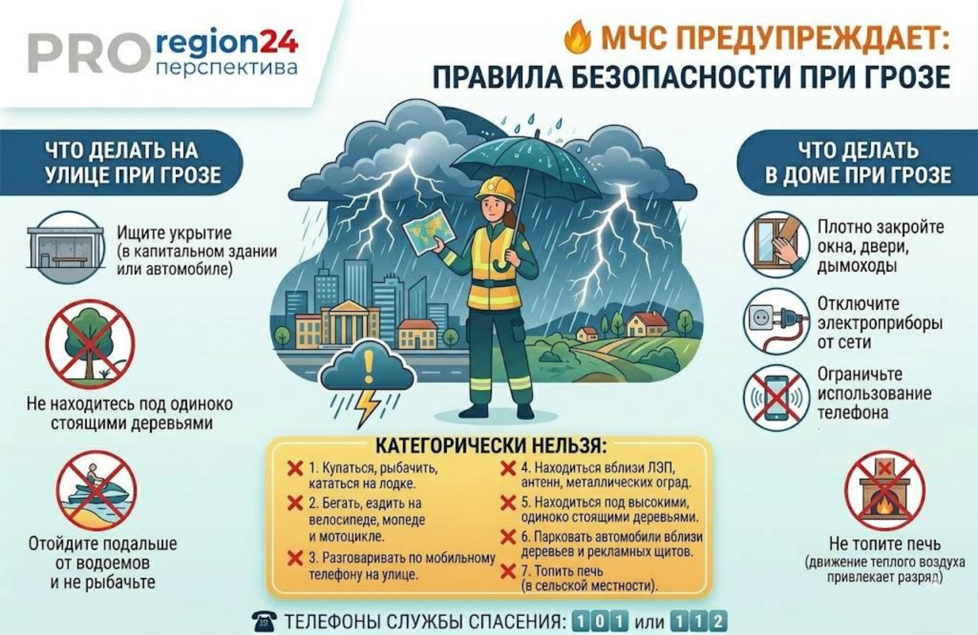 МЧС предупреждает: как вести себя во время грозы и ливня МЧС предупреждает: как вести себя во время грозы и ливня