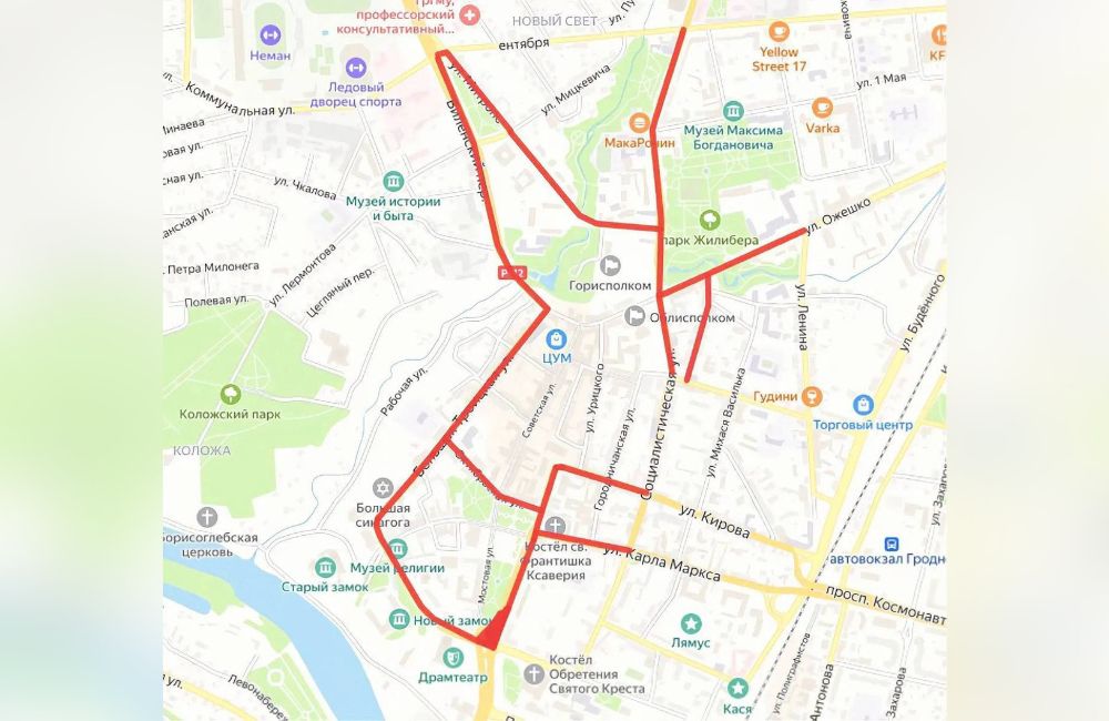 В центре Гродно ограничат движение на время проведения Фестиваля национальных культур