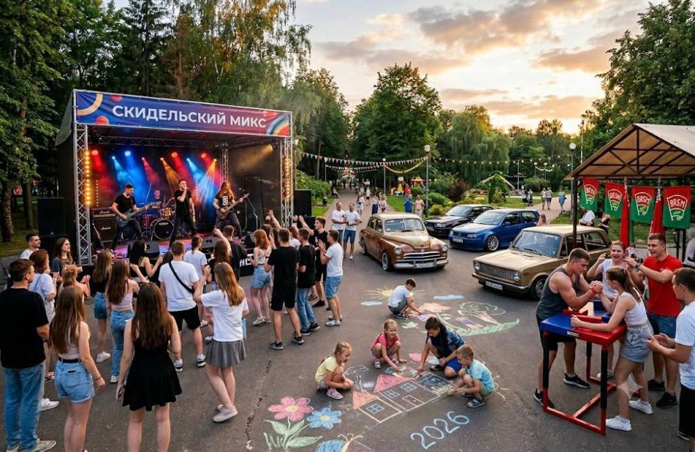 27 июня в Скиделе отметят День молодёжи: музыка, армрестлинг и ретроавтомобили