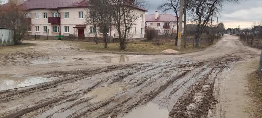 Фотофакт: жители Скиделя недовольны состоянием дороги на многострадальной улице Комарова