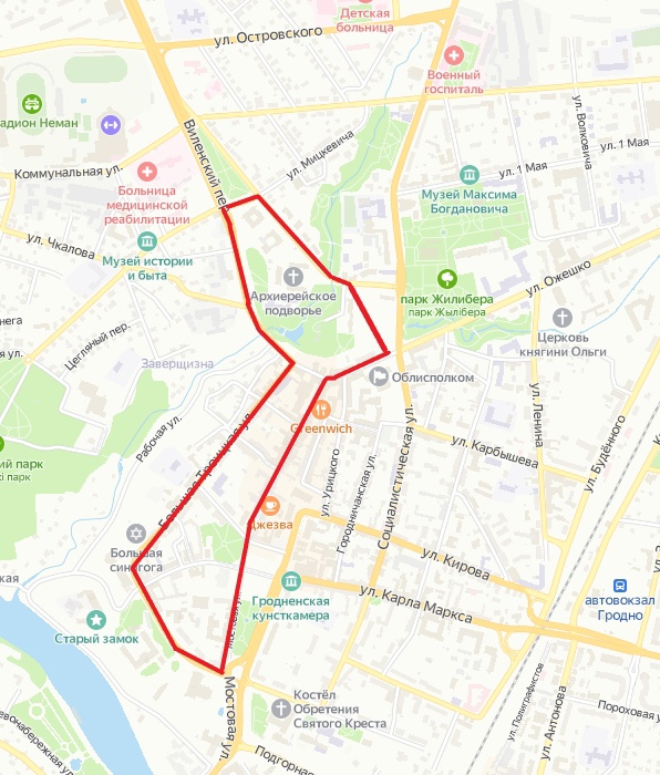 17 сентября по центральным улицам Гродно будет перекрыто движение
