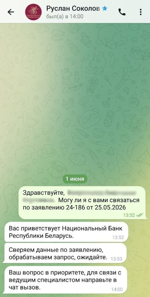 Скриншот переписки 2